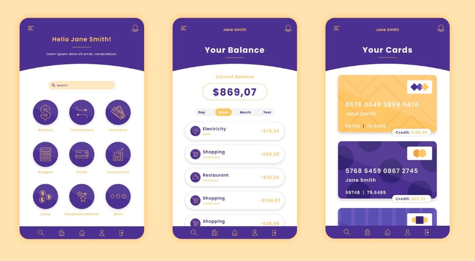 Interfaccia digitale con notifiche e riepiloghi